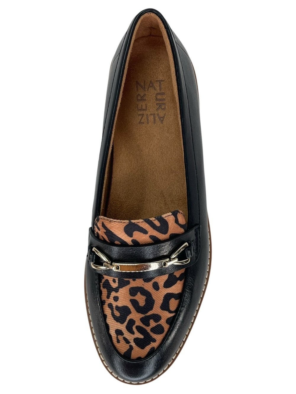 Naturalizer Elin Black Leopard Faux Leather Womens Penny Loafers Size 7M - Picture 7 of 11